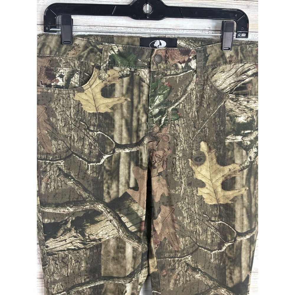 Mossy Oak Pants Womens 6 Green Camo Outdoors Jean Stretch Pocket - Picture 2 of 8